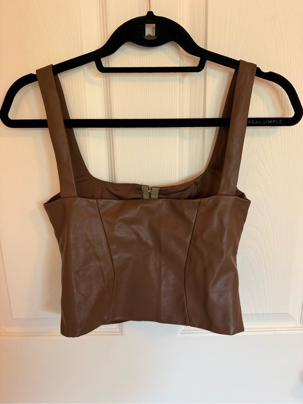 Edikted Women’s Faux Leather Brown Corset Top - Size S - Picture 3 of 6
